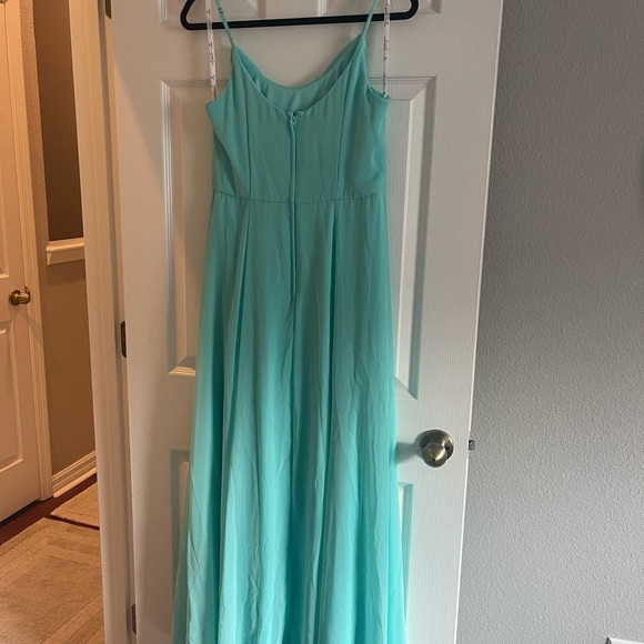 Cowl Neck Chiffon Dress with Slit - Picture 2 of 5